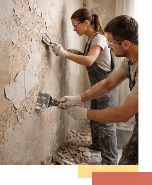 Снятие старой шпаклевки и подготовка поверхностей в Вязьме