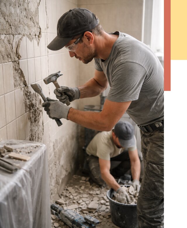 Демонтаж плитки со стен в Вязьме от 874 руб. — быстро и недорого | ОТДЕЛОЧНИК-Взь