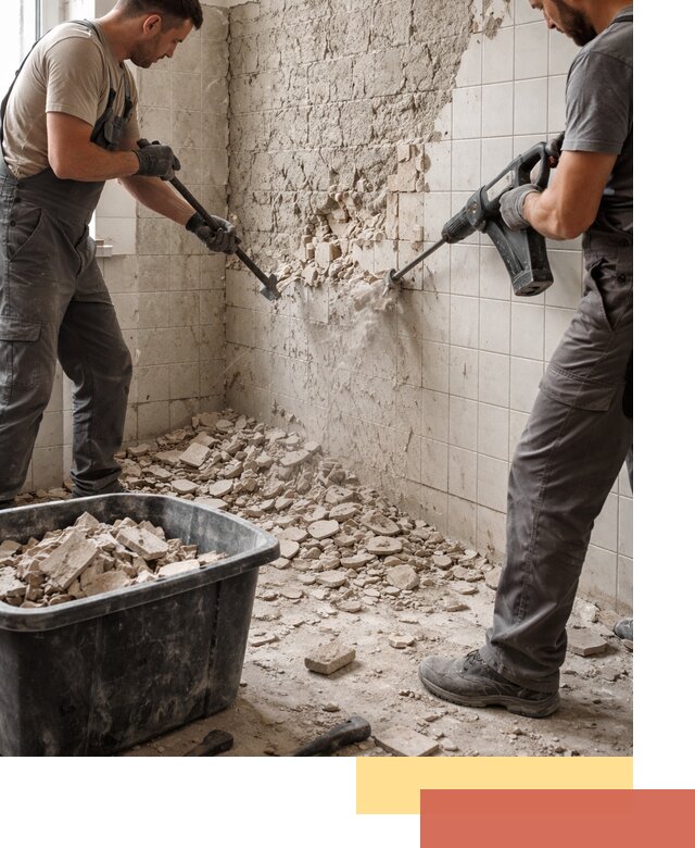 Демонтаж плитки со стен в Вязьме быстро и аккуратно