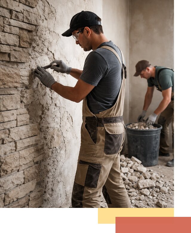 Демонтаж декоративного камня в Вязьме профессионально и безопасно