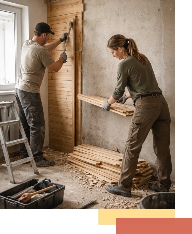 Демонтаж вагонки со стен в Вязьме — профессиональный демонтаж