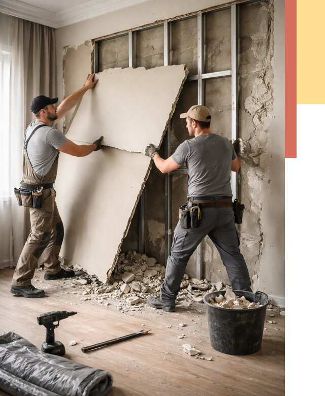 Демонтаж гипсокартона со стен в Вязьме от 360 руб. — услуги демонтажа | ОТДЕЛОЧНИК-Взь