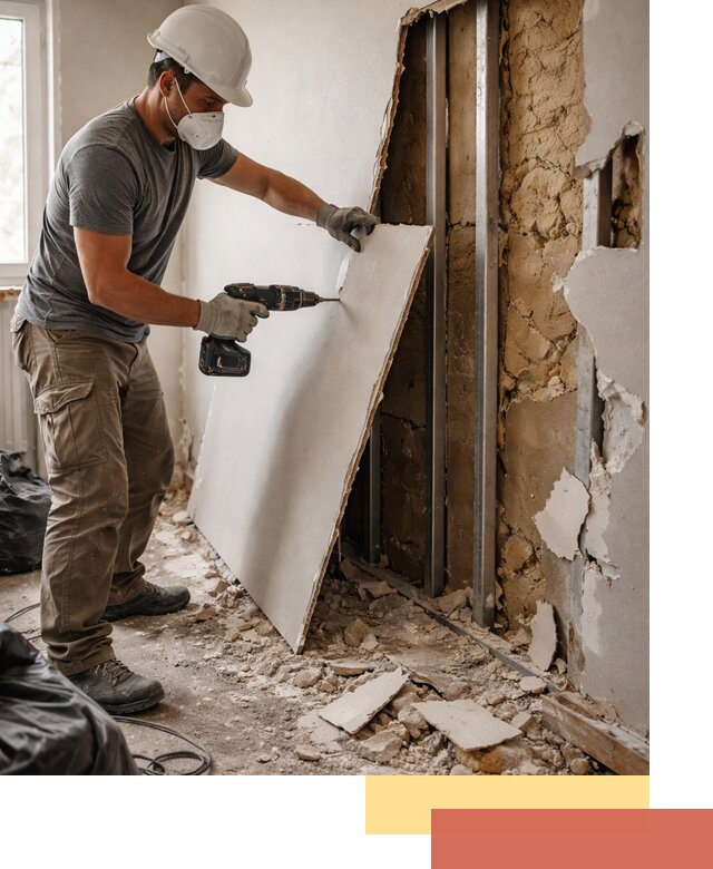 Демонтаж гипсокартона со стен в Вязьме качественно и быстро