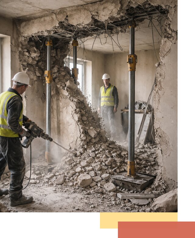 Снос несущих стен в Вязьме с гарантией безопасности и качества