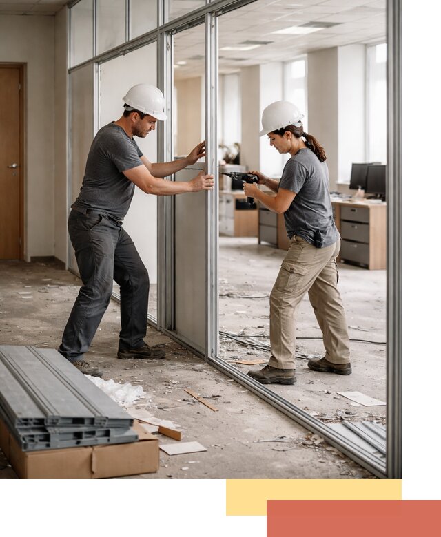 Демонтаж алюминиевых перегородок в Вязьме быстро и аккуратно