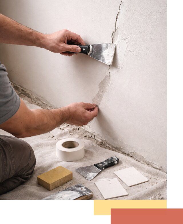 Заделка трещин и сколов в стенах и потолках в Вязьме