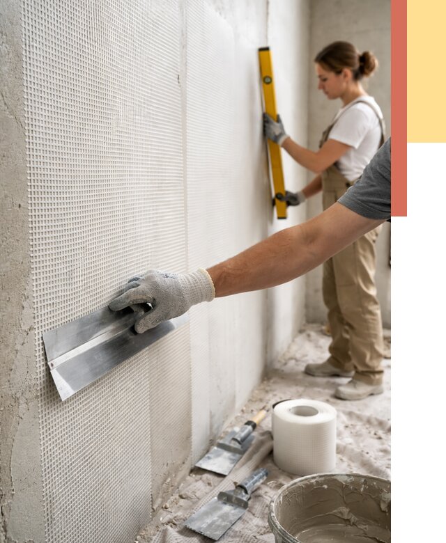 Армирование стен стеклосеткой в Вязьме от 3290 руб. под ключ | ОТДЕЛОЧНИК-Взь