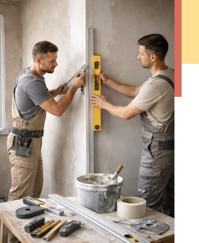 Выведение углов стен в Вязьме от 1902 руб. быстро и недорого | ОТДЕЛОЧНИК-Взь