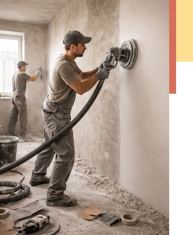 Шлифовка стен в Вязьме от 1234 руб/м2 — быстро и недорого | ОТДЕЛОЧНИК-Взь