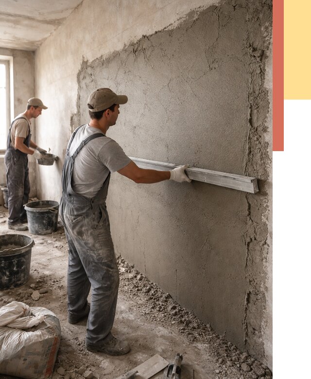 Цементная штукатурка стен в Вязьме от 4627 руб/м2 — быстро и недорого | ОТДЕЛОЧНИК-Взь