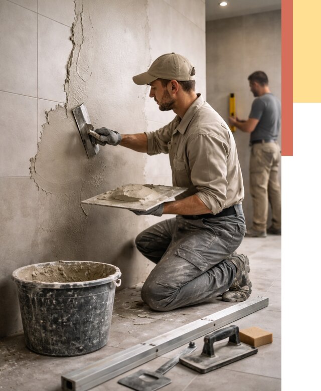 Штукатурка стен в ванной в Вязьме от 4627 руб./м² — выравнивание под ключ | ОТДЕЛОЧНИК-Взь