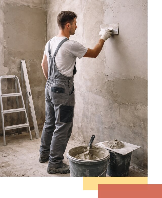 Штукатурка стен в ванной под ключ в Вязьме