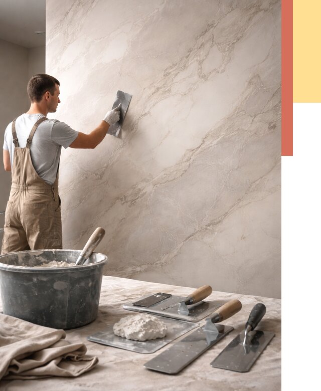 Декоративная штукатурка под мрамор в Вязьме от 2879 руб./м² — быстро и недорого | ОТДЕЛОЧНИК-Взь