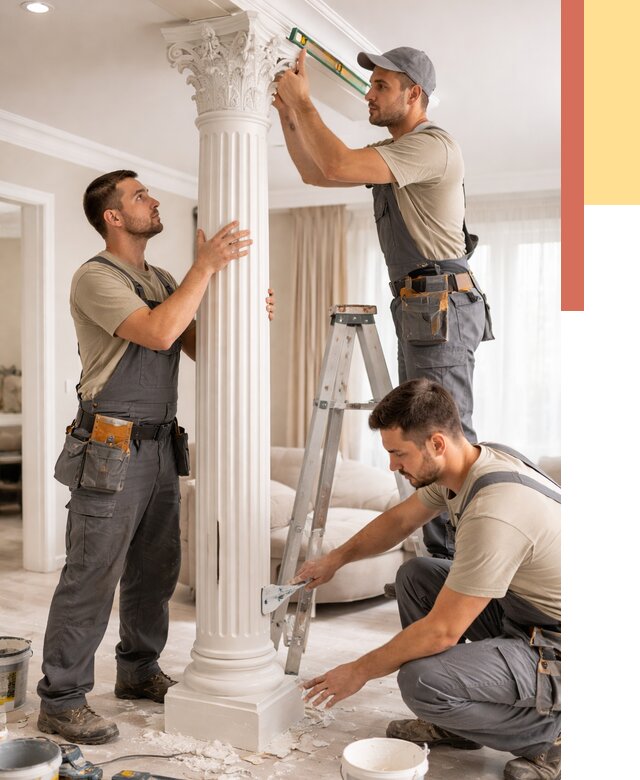 Установка декоративных колонн в Вязьме от 12338 руб. под ключ | ОТДЕЛОЧНИК-Взь