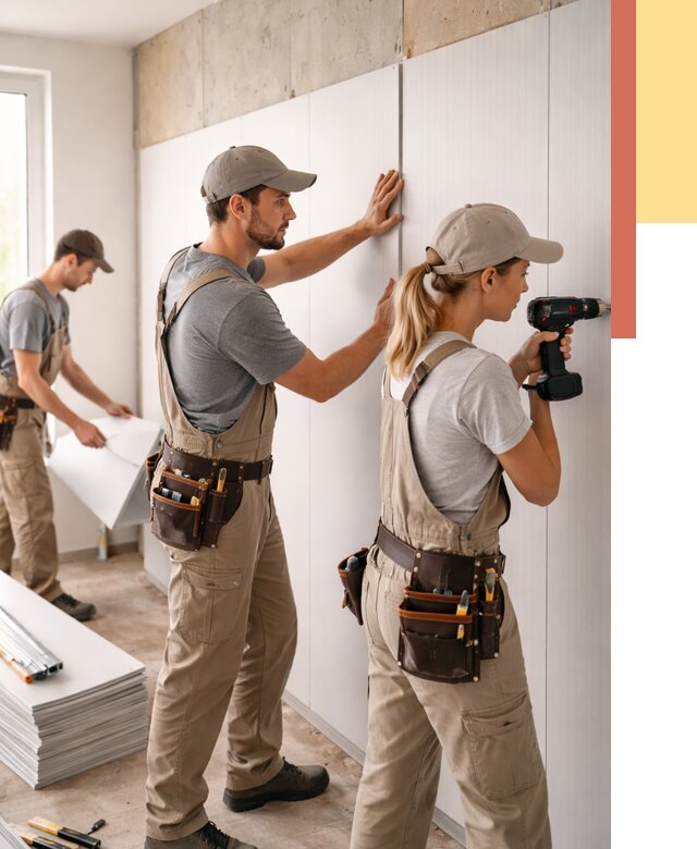 Монтаж ПВХ панелей на стены в Вязьме от 463 руб/м2 — быстро и недорого | ОТДЕЛОЧНИК-Взь