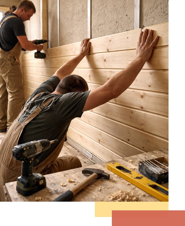 Монтаж деревянной вагонки на стены в Вязьме быстро и качественно