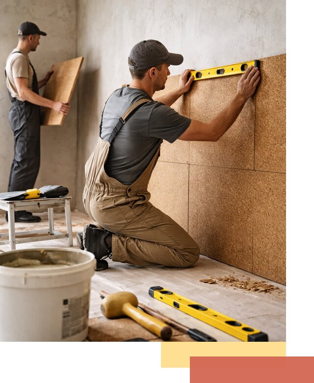 Монтаж пробковых панелей на стены в Вязьме быстро и качественно