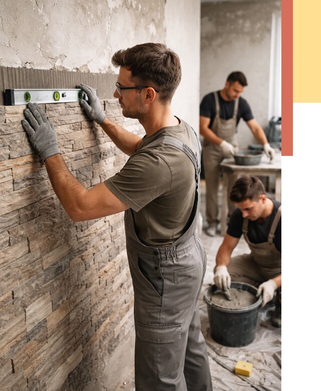 Монтаж искусственного камня в Вязьме от 4627 руб. под ключ | ОТДЕЛОЧНИК-Взь