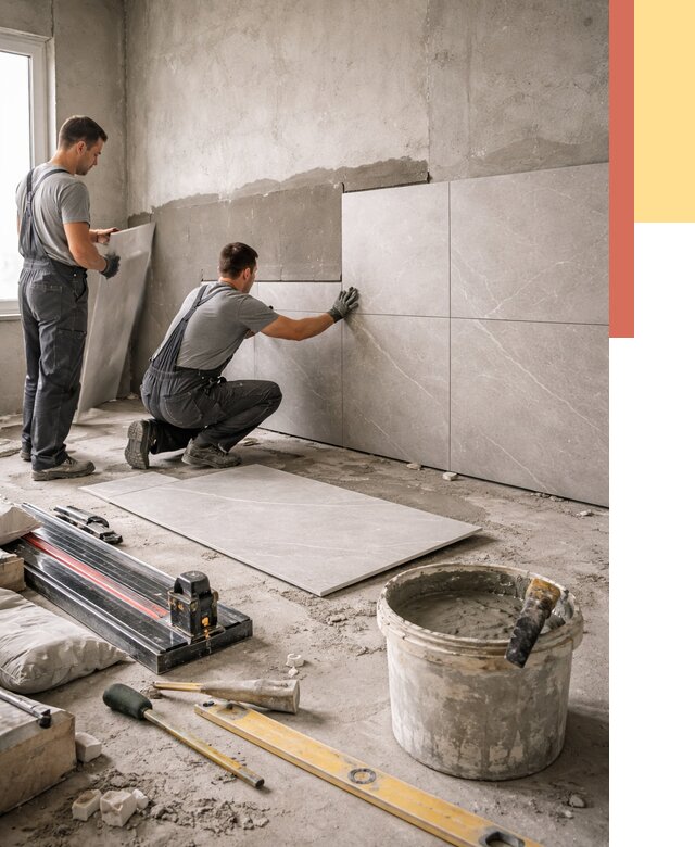 Облицовка стен керамогранитом в Вязьме от 4318 руб./м² — услуги под ключ | ОТДЕЛОЧНИК-Взь