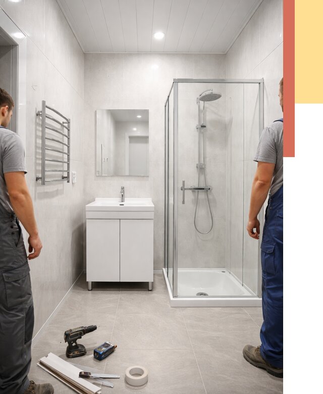 Отделка ванной комнаты панелями ПВХ в Вязьме от 4627 руб. за м2 | ОТДЕЛОЧНИК-Взь