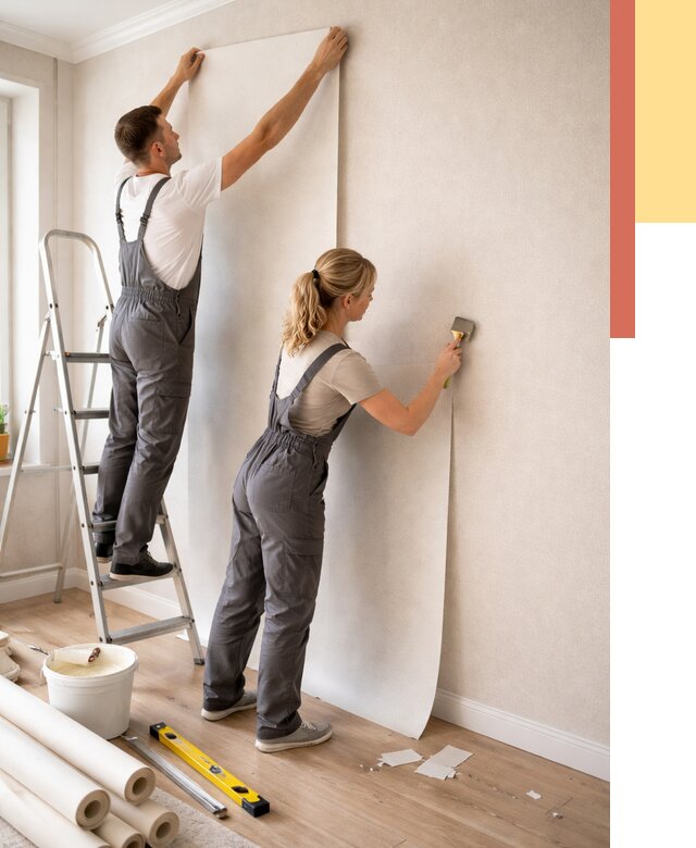 Поклейка флизелиновых обоев в Вязьме от 6169 руб. | Быстро и недорого — ОТДЕЛОЧНИК-Взь