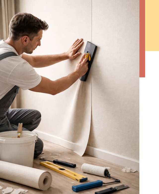 Поклейка виниловых обоев в Вязьме от 4627 руб. | Быстро и недорого — ОТДЕЛОЧНИК-Взь