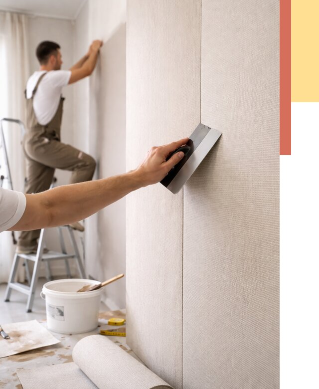 Поклейка текстильных обоев в Вязьме от 4627 руб. под ключ | ОТДЕЛОЧНИК-Взь