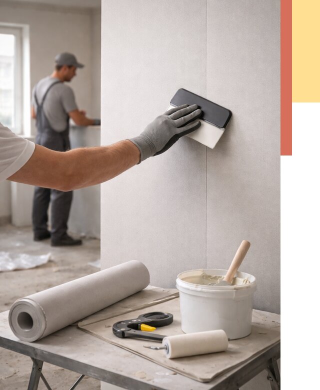 Поклейка обоев под покраску в Вязьме от 3599 руб. за м2 | ОТДЕЛОЧНИК-Взь