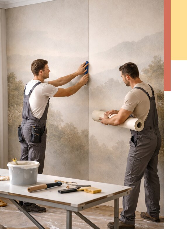 Поклейка фотообоев в Вязьме от 8740 руб/м² — быстро и недорого | ОТДЕЛОЧНИК-Взь