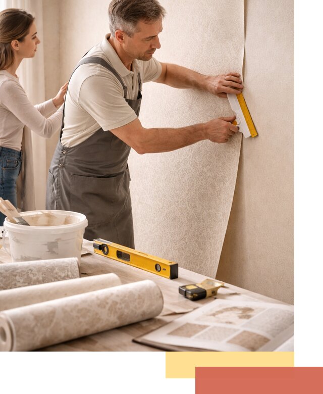 Поклейка обоев с подбором рисунка в Вязьме