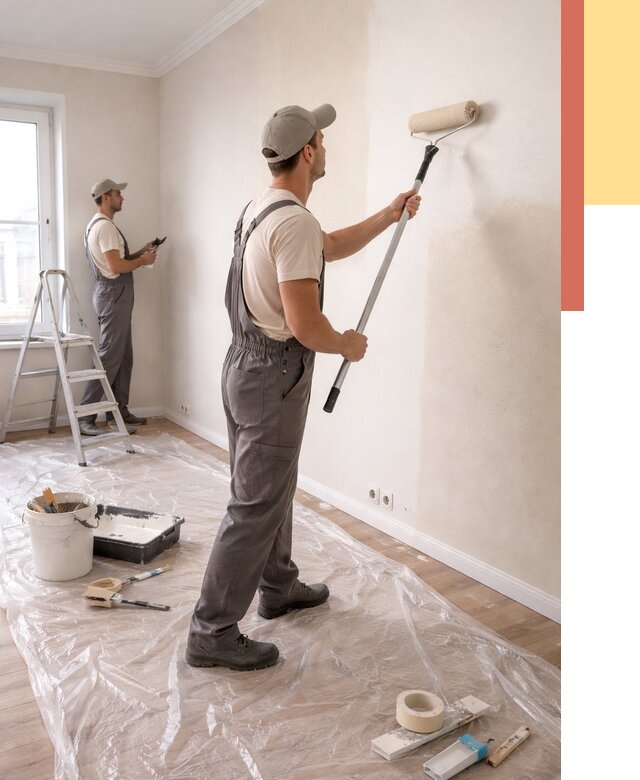 Покраска стен акриловой краской в Вязьме от 3599 руб./м² — быстро и недорого | ОТДЕЛОЧНИК-Взь