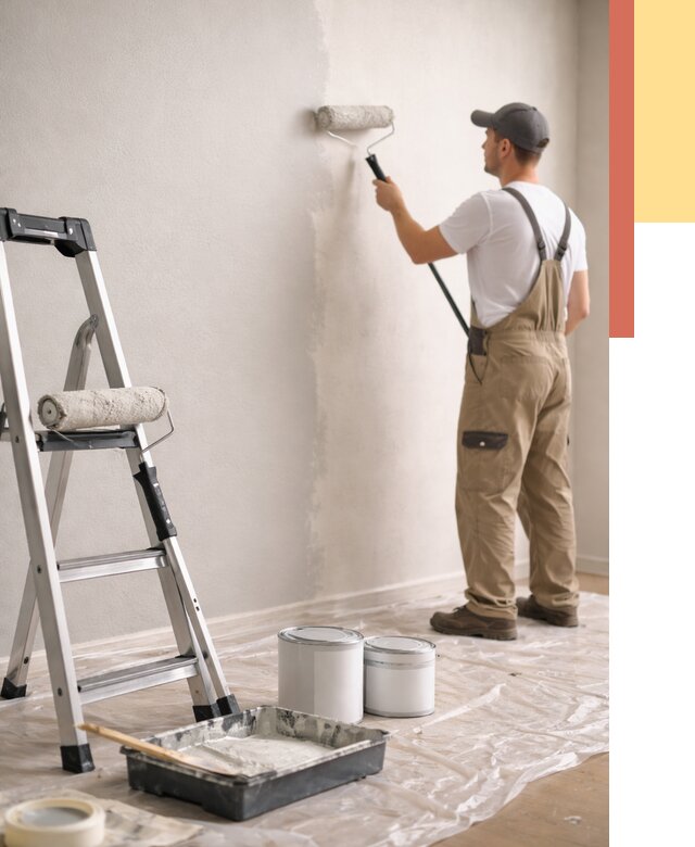 Покраска стен латексной краской в Вязьме от 4627 руб. за м2 | ОТДЕЛОЧНИК-Взь