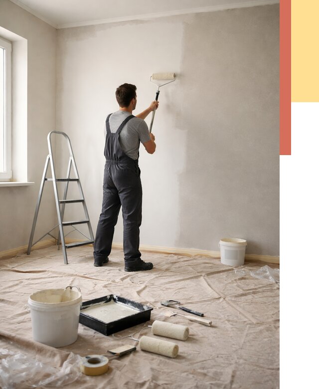 Покраска стен моющейся краской в Вязьме от 360 руб./м² — быстро и недорого | ОТДЕЛОЧНИК-Взь