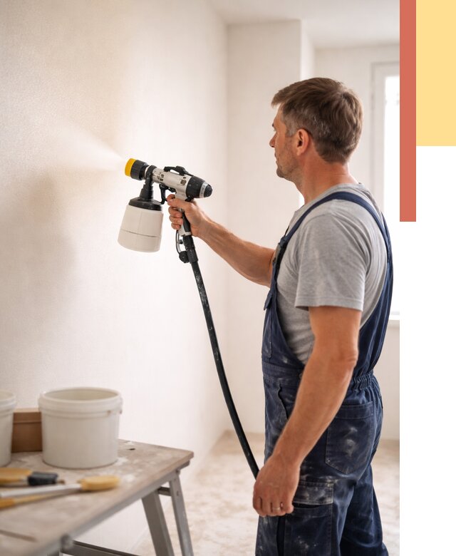 Покраска стен краскопультом в Вязьме от 7712 руб. — механизированная покраска | ОТДЕЛОЧНИК-Взь