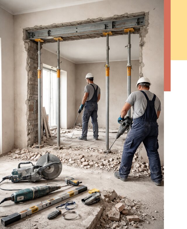 Прорезка проема в стене в Вязьме от 4627 руб. — быстро и недорого | ОТДЕЛОЧНИК-Взь