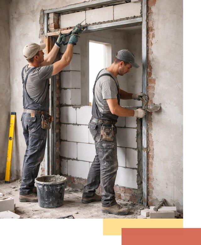 Закладка дверного проема под ключ в Вязьме: демонтаж, монтаж, отделка