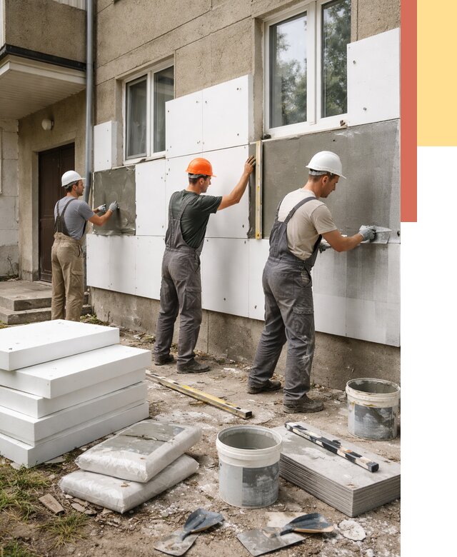 Утепление стен пенопластом в Вязьме от 1799 руб. — недорого и под ключ | ОТДЕЛОЧНИК-Взь