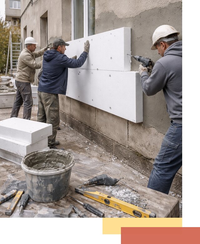 Утепление наружных стен пенопластом в Вязьме