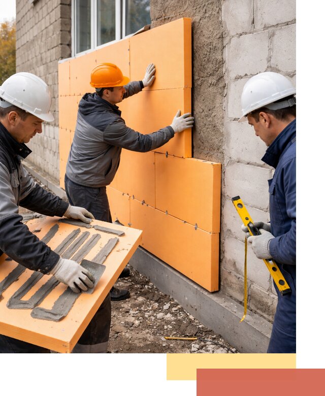 Утепление фасада пеноплексом под ключ в Вязьме