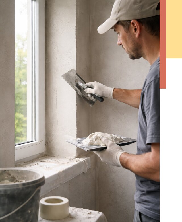 Штукатурка откосов в Вязьме от 4627 руб/м² — услуги и выравнивание под ключ | ОТДЕЛОЧНИК-Взь