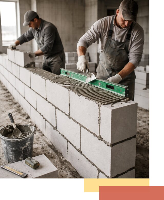 Кладка перегородок из газобетона в Вязьме быстро и качественно