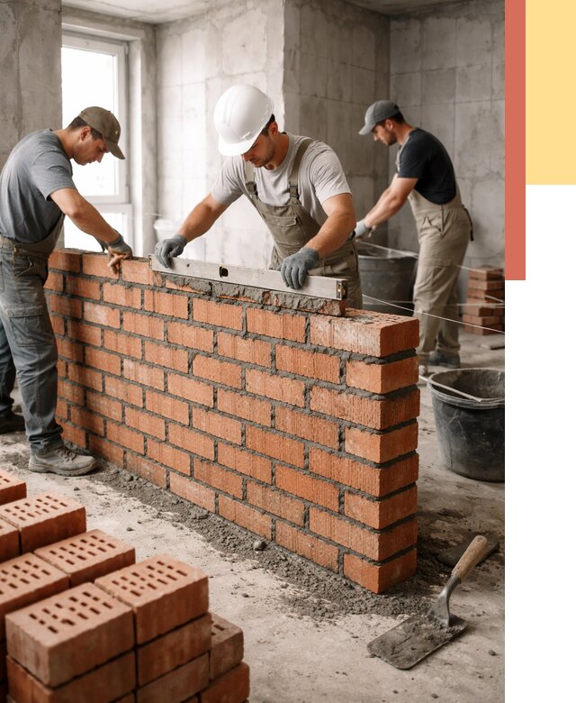 Кладка перегородок из кирпича в Вязьме от 3599 руб. за м² | ОТДЕЛОЧНИК-Взь