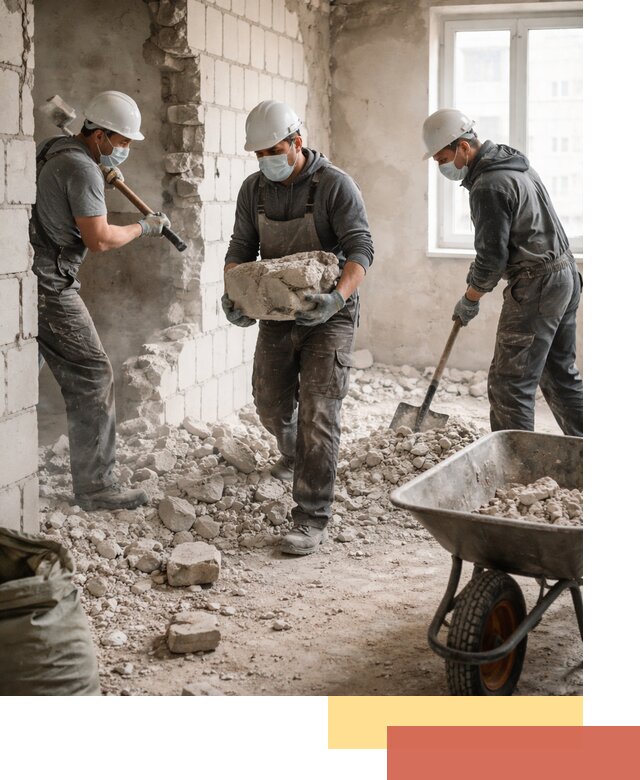 Демонтаж блочных перегородок в Вязьме быстро и аккуратно