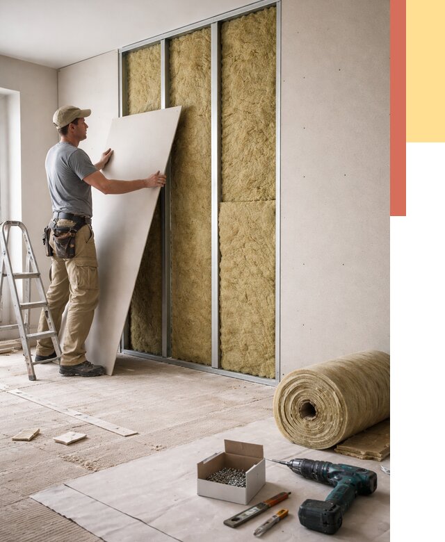 Перегородка из гипсокартона с шумоизоляцией в Вязьме от 3208 руб. | ОТДЕЛОЧНИК-Взь