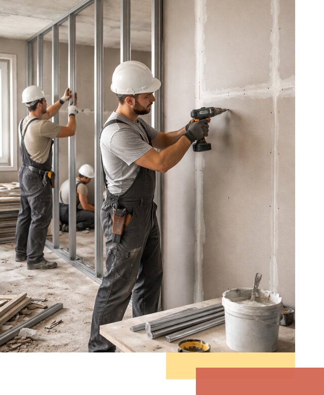 Перегородки из огнестойкого гипсокартона в Вязьме под ключ