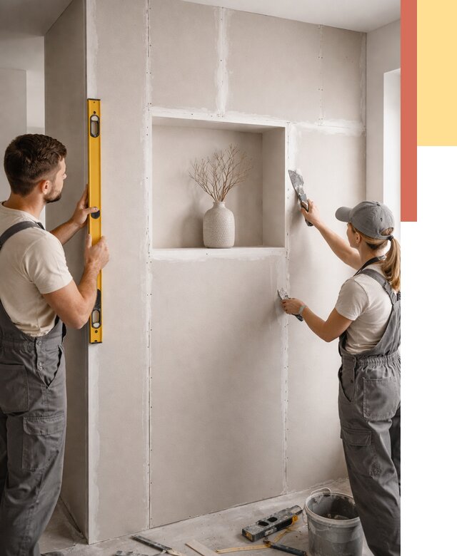 Перегородка из гипсокартона с нишей в Вязьме от 3342 руб. под ключ | ОТДЕЛОЧНИК-Взь