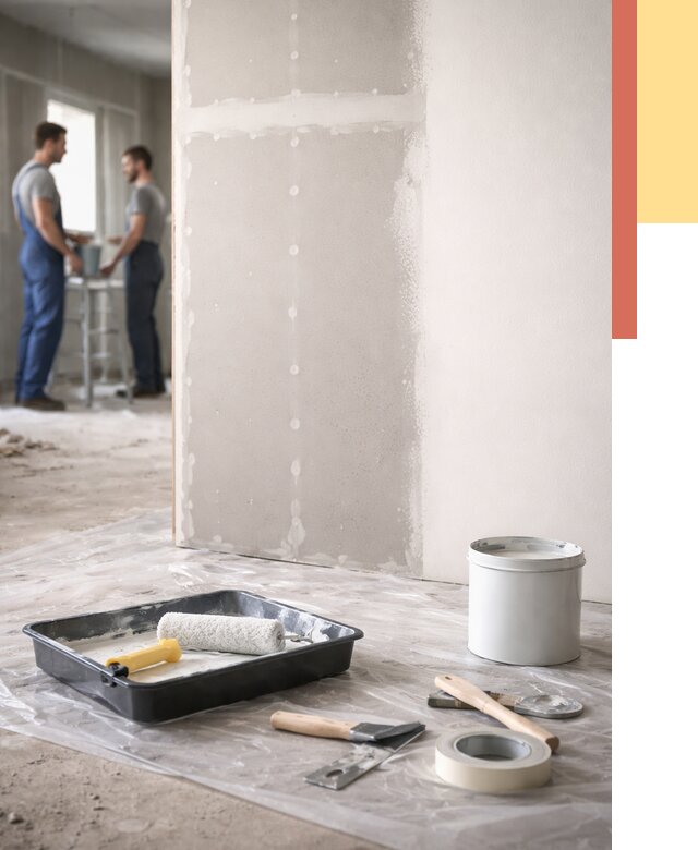 Покраска перегородок из гипсокартона в Вязьме от 4627 руб. под ключ | ОТДЕЛОЧНИК-Взь