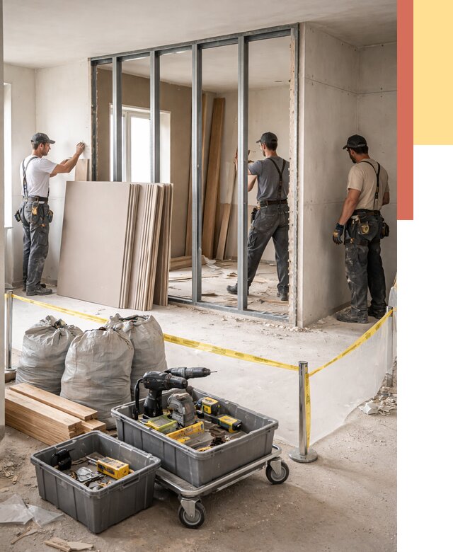 Перенос гипсокартонной перегородки в Вязьме под ключ от 4627 руб. | Демонтаж и монтаж – ОТДЕЛОЧНИК-Взь