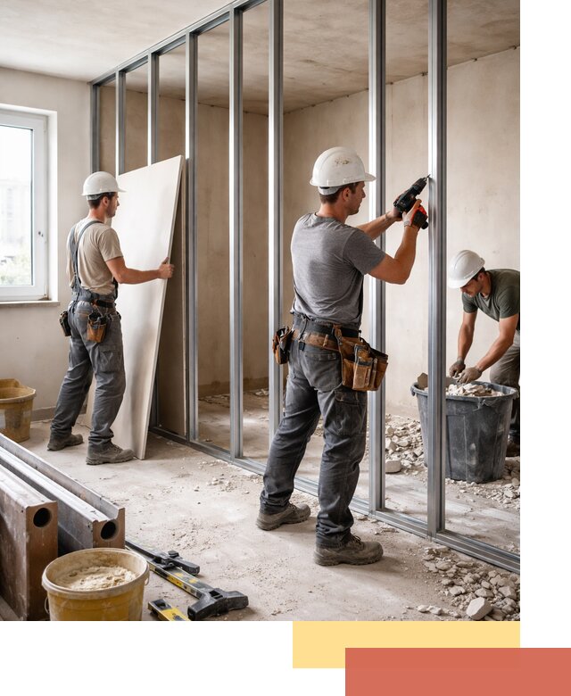 Перенос гипсокартонной перегородки в Вязьме профессионально и быстро