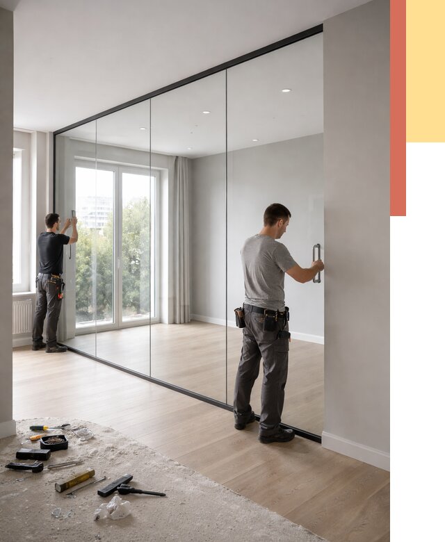 Изготовление стеклянных перегородок в Вязьме от 12698 руб. под ключ | ОТДЕЛОЧНИК-Взь